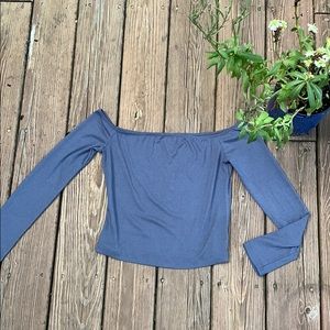 Off-shoulder Blue-Grey Mossimo Top, Women’s Size M